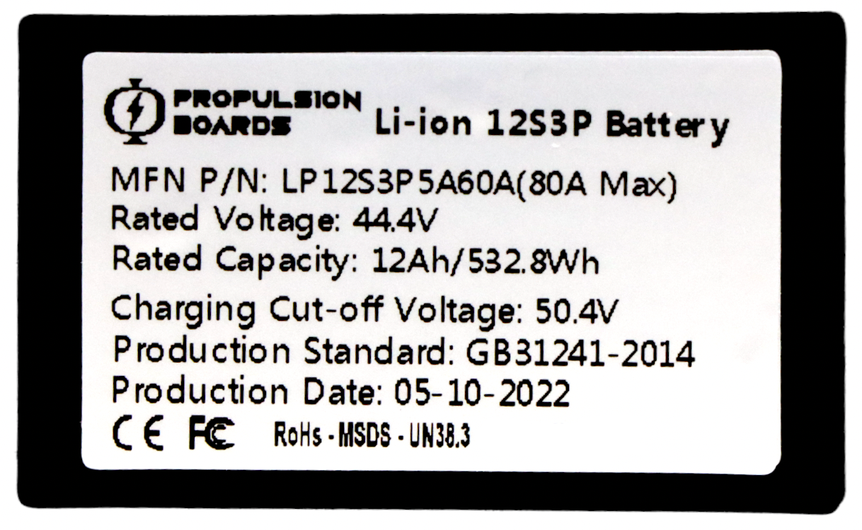 The Propulsion Pack - 12s3p Samsung 40T Battery