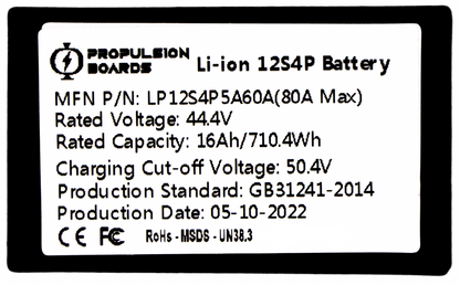 The Propulsion Pack - 12s4p Samsung 40T Battery